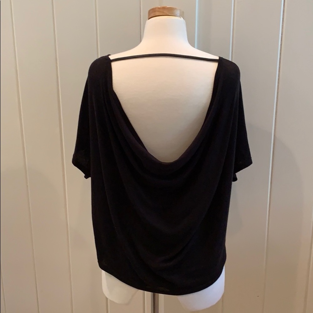 Alice + Olivia AIR Aopen back top w/ Leather strap